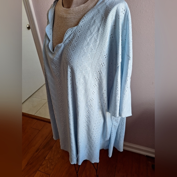 Light Blue Eyelet Top - Picture 2 of 16